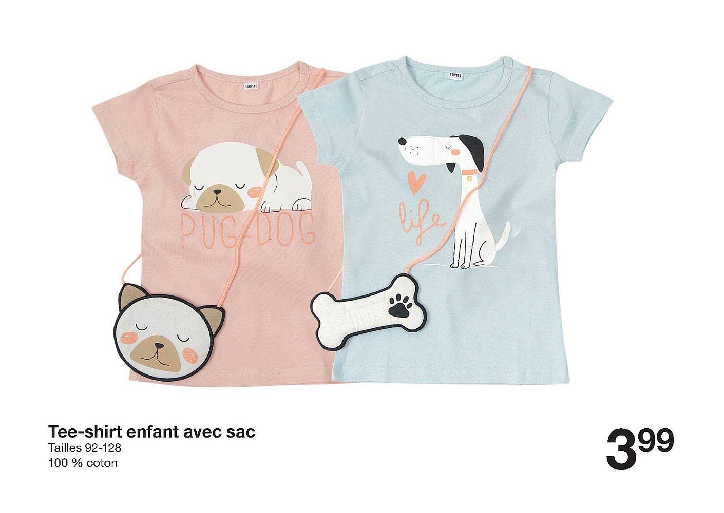 tee-shirt enfant avec sac