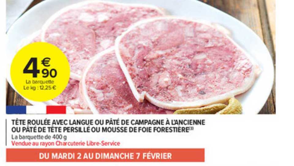 tête roulée avec langues ou pâté de campagne à l'ancienne ou pâté de tête persillé ou mousse de foie forestière