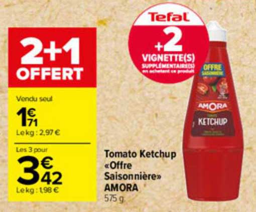 tomato ketchup "offre saisonnière" amora