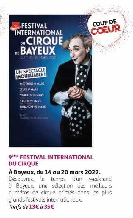 9ème festival international du cirque à bayeux, du 14 au 20 mars 2022