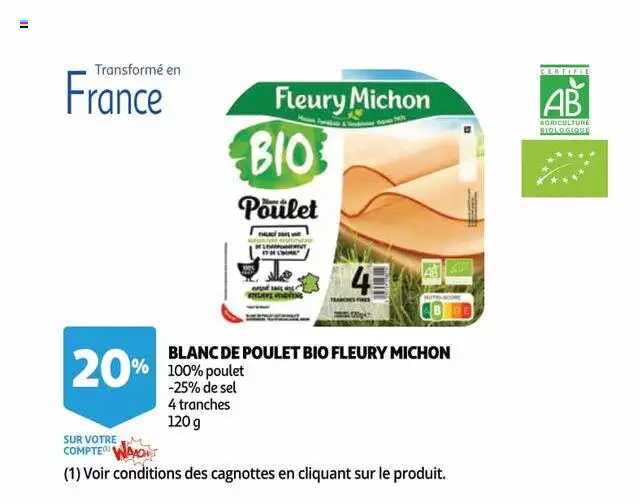 blanc de poulet bio fleury michon