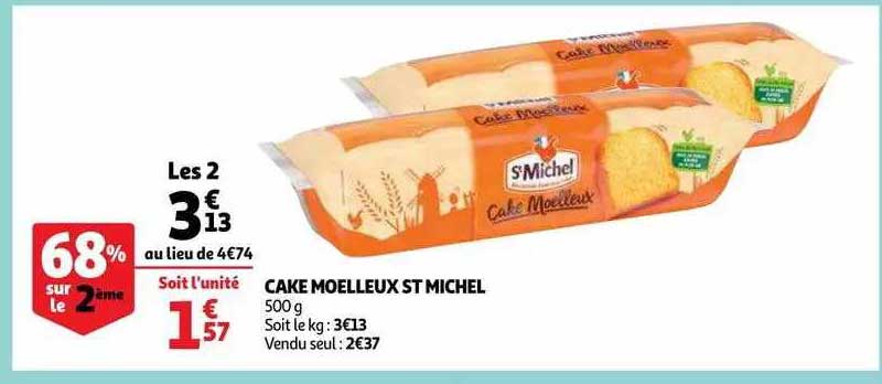 Cake Moelleux St Michel 68% Sur Le 2ème