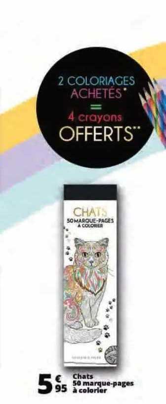 chats 50 marque-pages à colorier