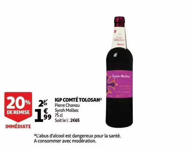 igp comté tolosan 20% remise immédiate