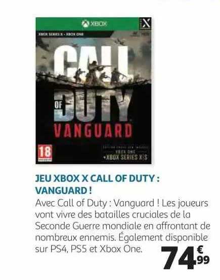 jeu xbox x call of duty : vanguard!