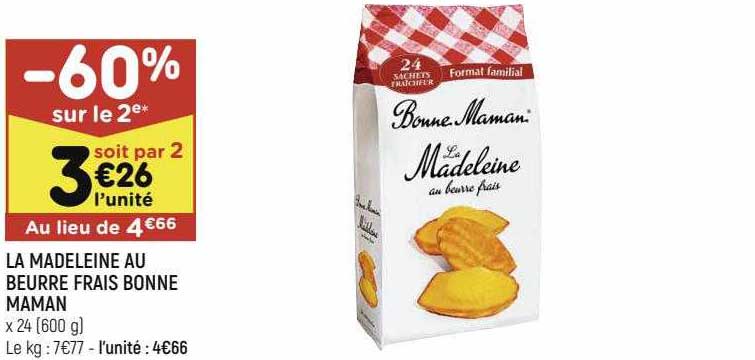 la madeleine au beurre frais bonne maman