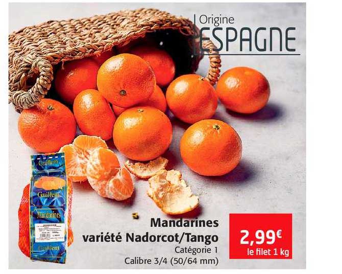 mandarines variété nadorcot-tango
