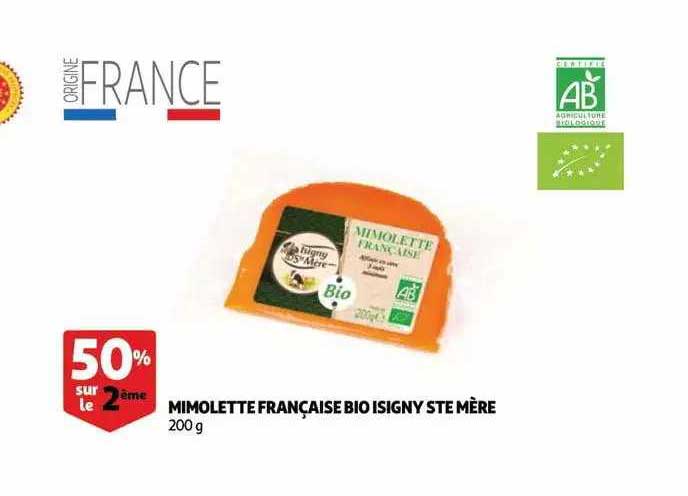 mimolette française bio isigny ste mère 50% sur le 2ème