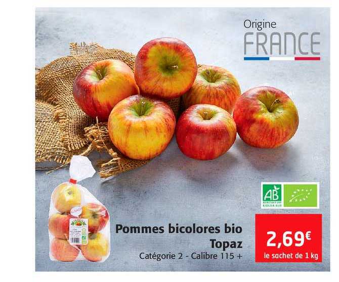pommes bicolores bio topaz