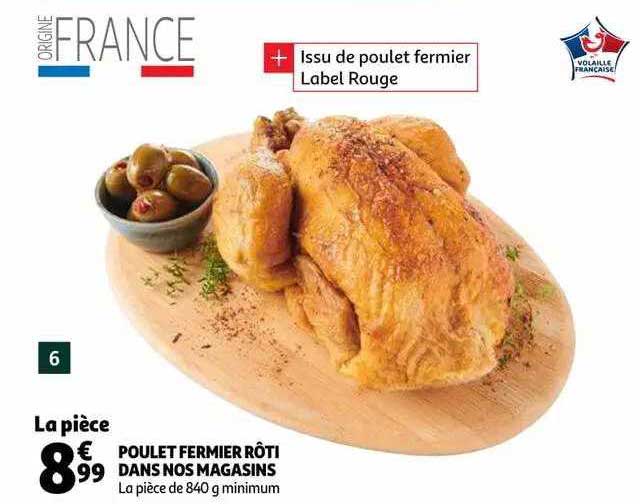 poulet fermier rôti dans nos magasins