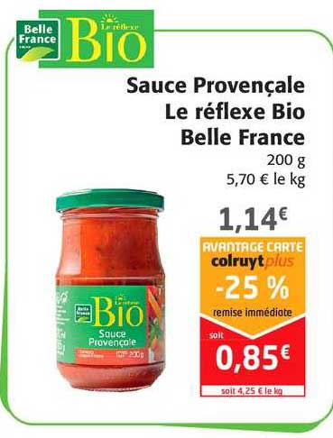 sauce provençale le réflexe bio belle france