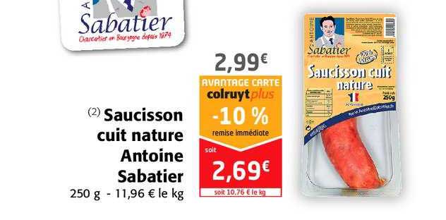 saucisson cuit nature antoine sabatier