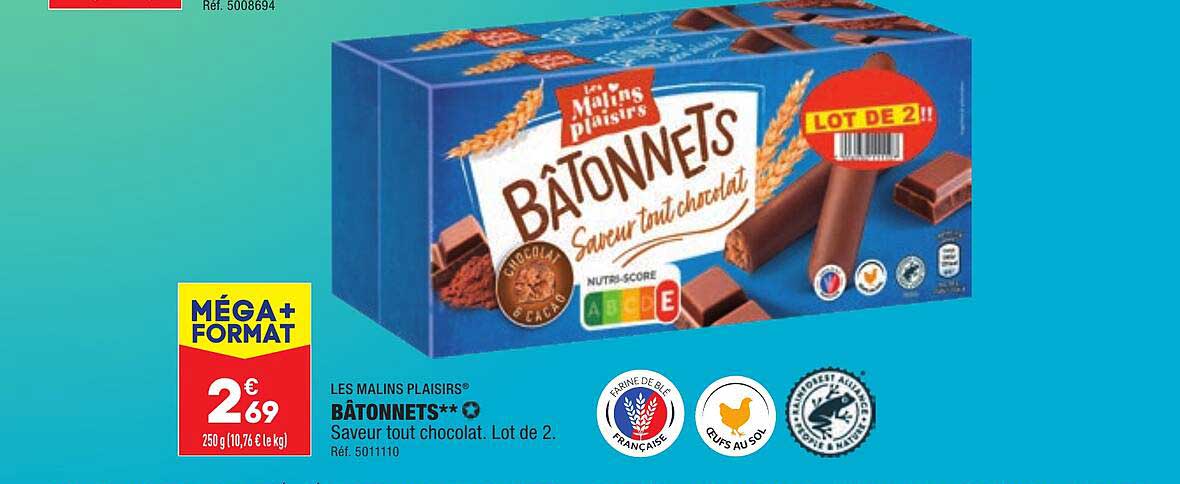 bâtonnets les malins plaisirs