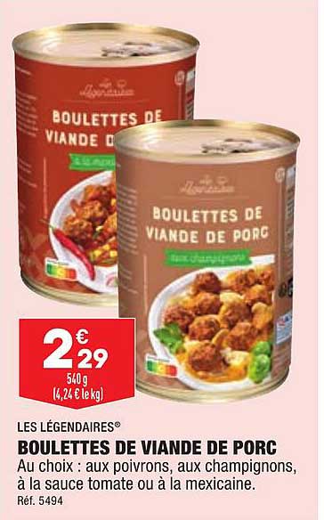 Boulettes De Viande De Porc Les Légendaires