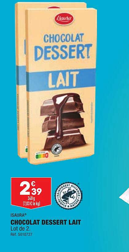 chocolat dessert lait isaura