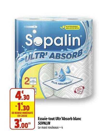 essuie-tout ultr'absorb blanc sopalin