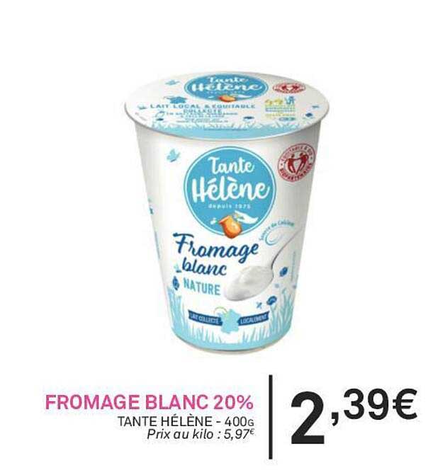 fromage blanc 20% tante hélène