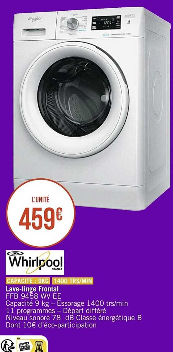 lave-linge frontal whirlpool