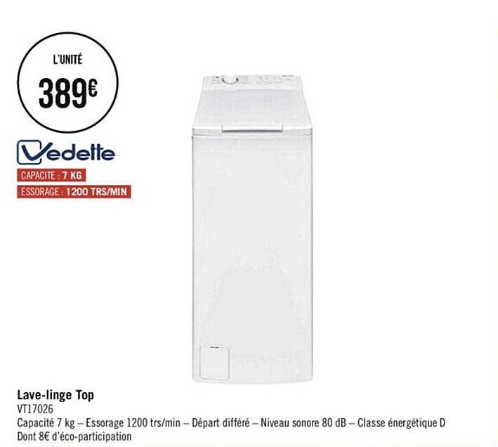 lave-linge top vedette