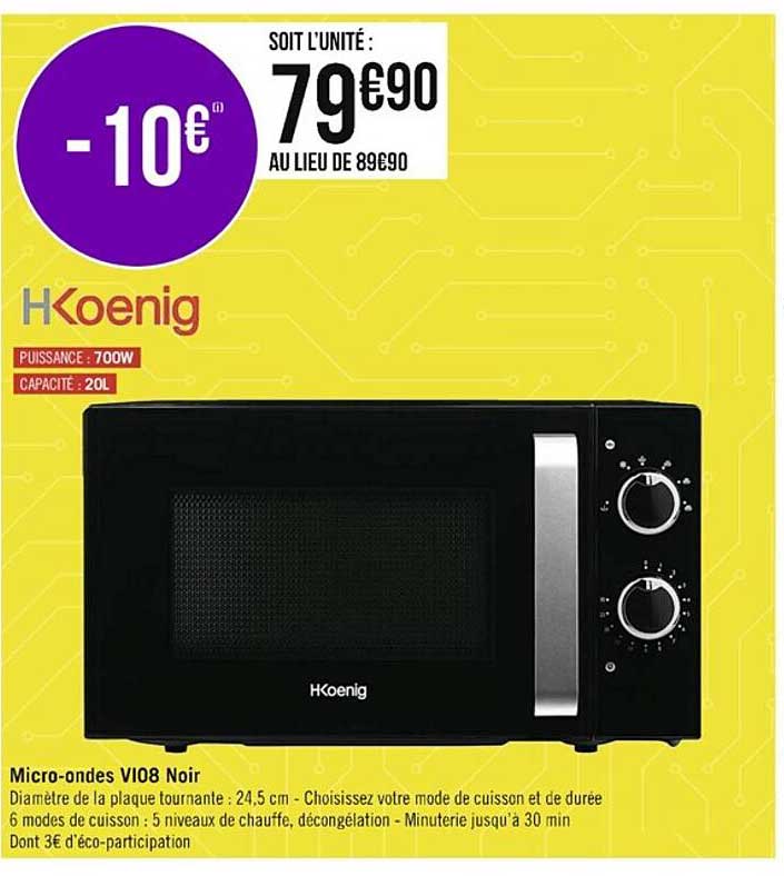 micro-ondes vi08 noir hkoenig