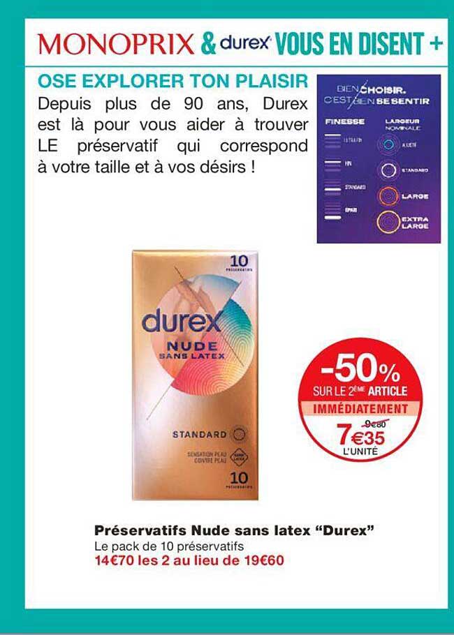 Préservatifs Nude Sans Latex "durex"