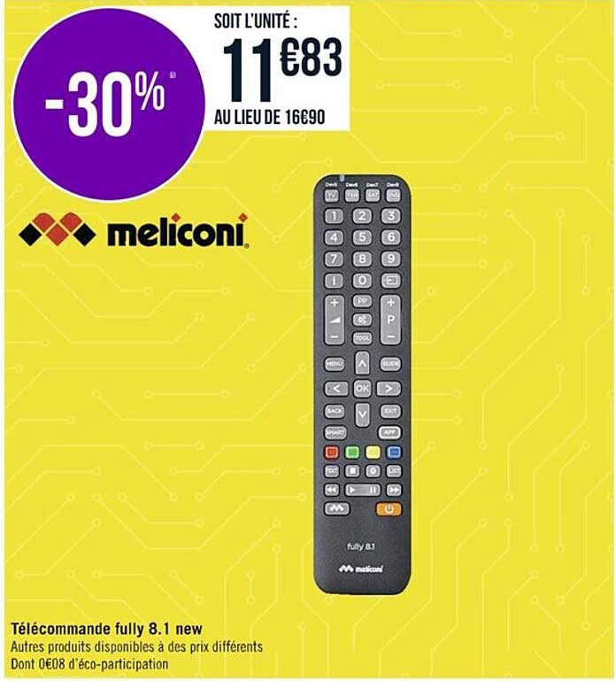 télécommande fully 8.1 new méliconi