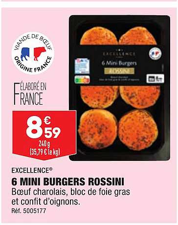 6 mini burgers rossini excellence