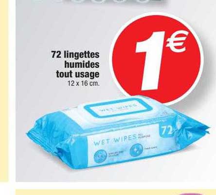 72 lingettes humides tout usage