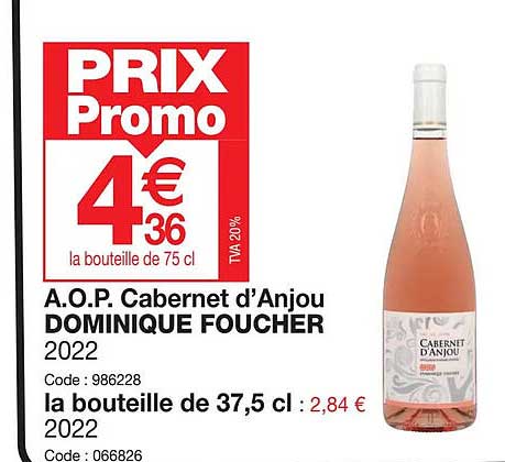 a.o.p. cabernet d'anjou dominique foucher 2022