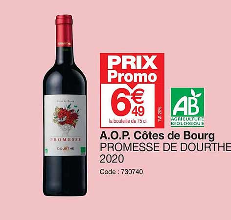 a.o.p. côtes de bourg promesse de dourthe 2020