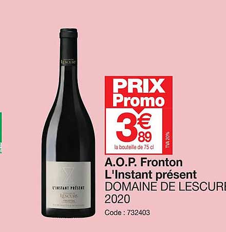 a.o.p. fronton l'instant présent domaine de lescure 2020