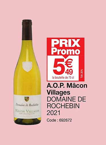 a.o.p. mâcon villages domaine de rochebin 2021