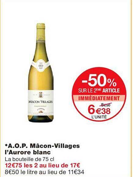 a.o.p. mâcon-villages l'aurore blanc