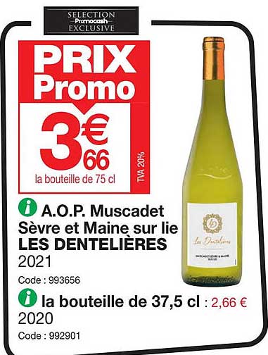 a.o.p. muscadet sèvre et maine sur lie les dentelières 2021
