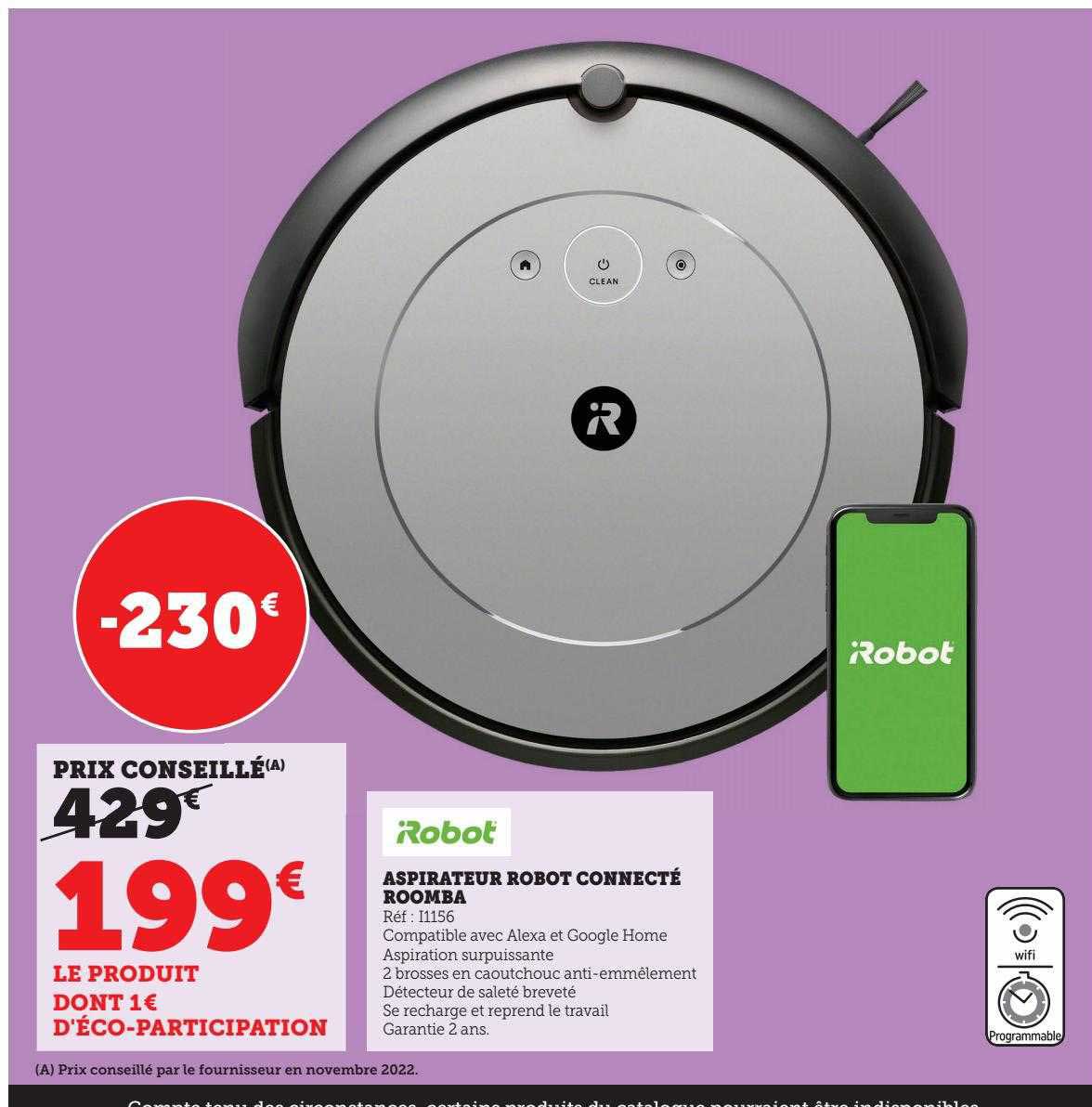 aspirateur robo connecté roomba robot