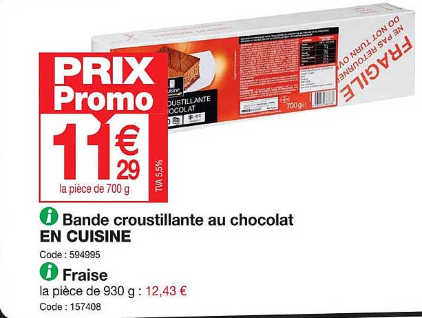 bande croustillante au chocolat en cuisine