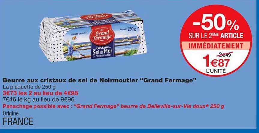 beurre aux cristaux de sel de noirmoutier "grand fermage"