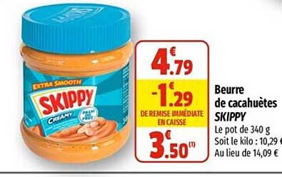 beurre de cacahuètes skippy