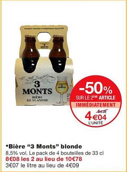 bière "3 monts" blonde