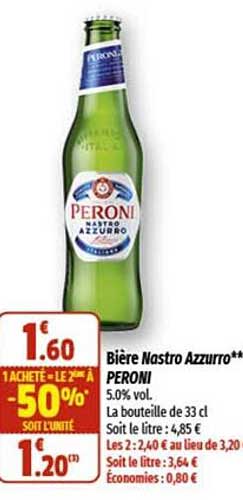 bière nastro azzurro peroni