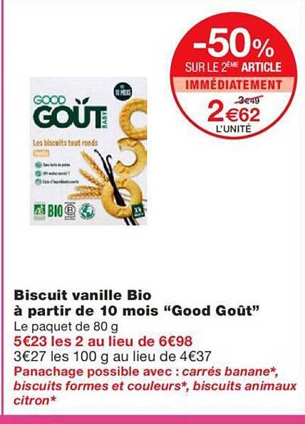 biscuit vanille bio à partir de 10 mois "good goût"