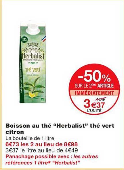 Boisson Au Thé "herbalist" Thé Vert Citron