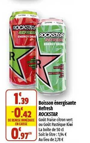 Boisson énergisante Refresh Rockstar