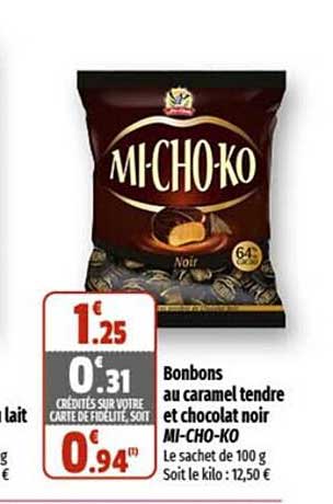 bonbons au caramel tendre et chocolat noir mi-cho-ko