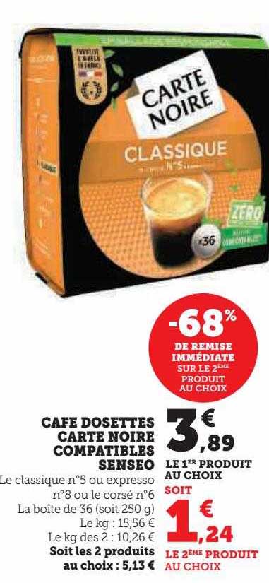 Café Dosettes Carte Noire Compatibles Senseo