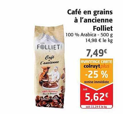 café en grains à l'ancienne folliet
