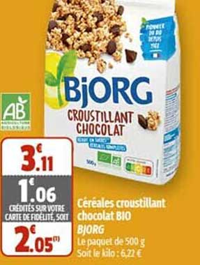 Céréales Croustillant Chocolat Bio Bjorg