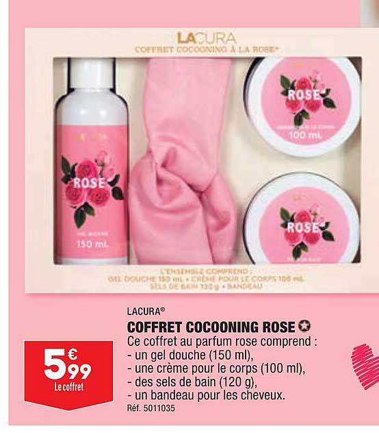 coffret cocooning rose lacura