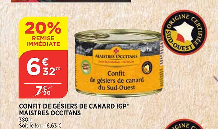 confit de gésiers de canard igp maistres occitans