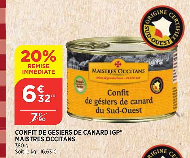 confit de gésiers de canard igp maistres occitans